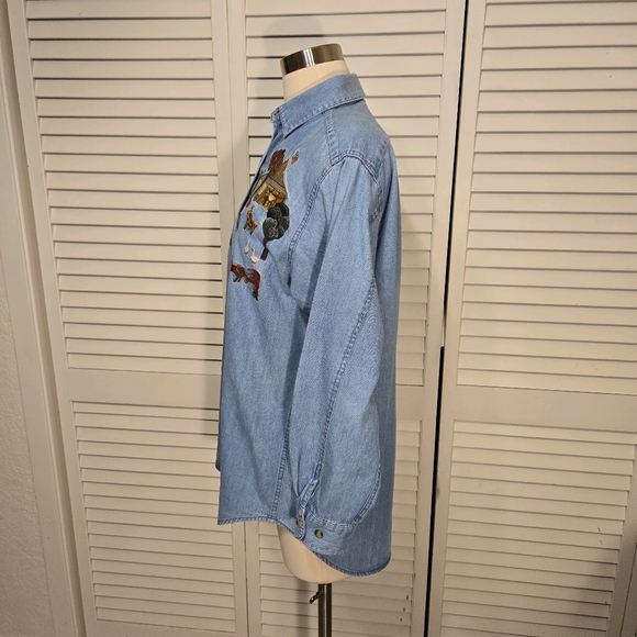 Rare Farm & Ranch Embroidered Vintage Jean Top by Red Ridge Mountain Outfitters - Picture 8 of 16
